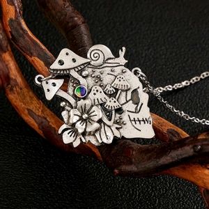 Mushroom Skull Necklace